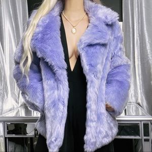Purple Fur Coat Jacket